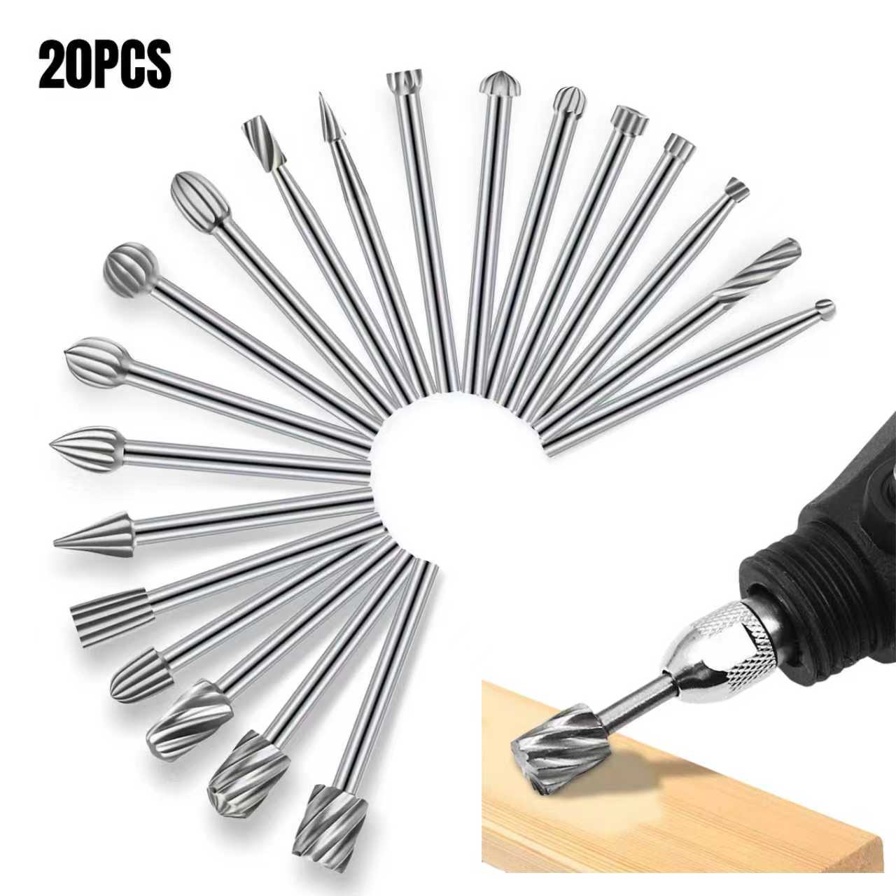 Wood Chisel Set - Zestaw 20 szt. frezów i wierteł